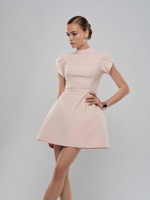 Cheri Dress - Blush Pink Cut-Out Back Mini Dress