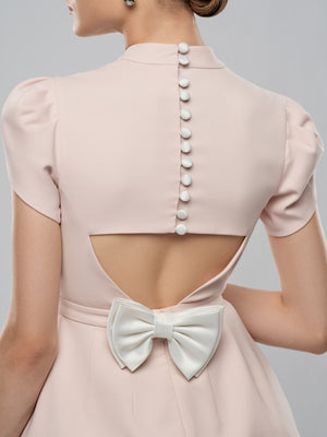 Cheri Dress - Blush Pink Cut-Out Back Mini Dress alt hover