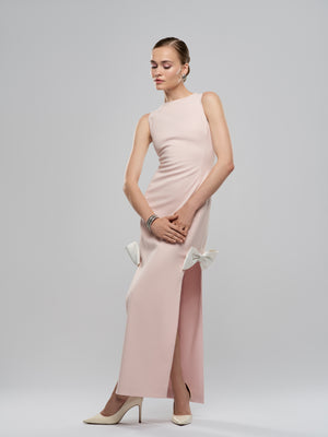 Amour Dress –  Blush Pink Boat Neck Maxi Dress