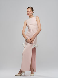 Amour Dress Blush Pink Boat Neck Maxi Dress - Leen Moughrabi 38 / Pink Amour Dress Blush Pink Boat Neck Maxi Dress - Leen Moughrabi 38 / Pink